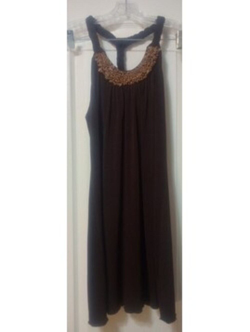 A.Byer Brown Beaded Tank Dress | Size M | Boho GUC